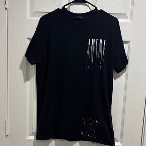 AMIRI Black Drip Logo Men's Tee